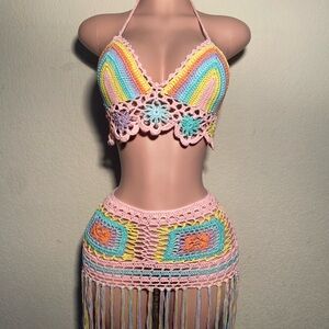 Rainbow Swim Cover up 2 piece set
